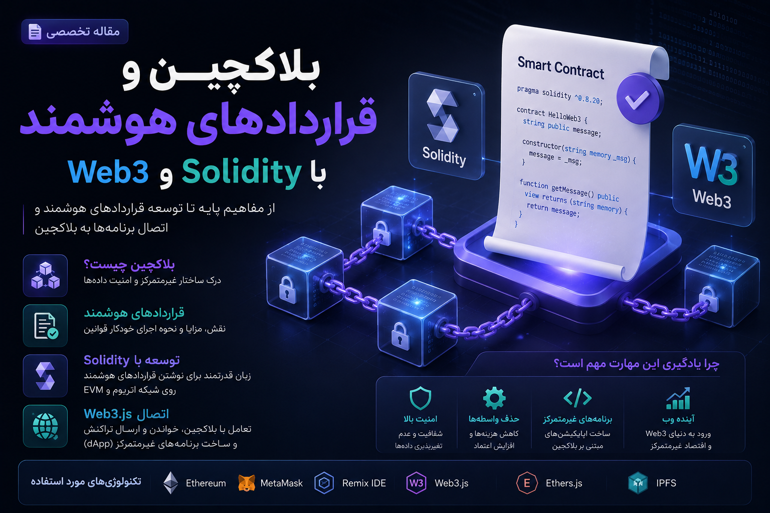 توسعه قراردادهای هوشمند با Solidity و Web3: از صفر تا اتریوم ۲.۰ ارز های دیجیتال